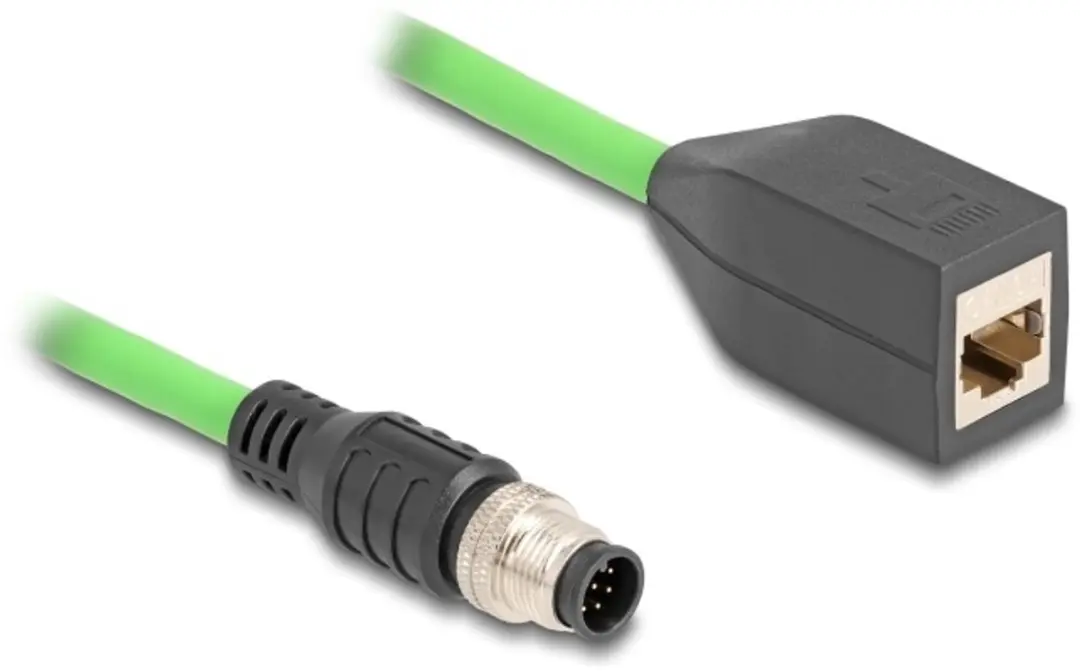 Delock M12 8-pins A-gecodeerd Industriële Netwerkkabel CAT5e 0,5m