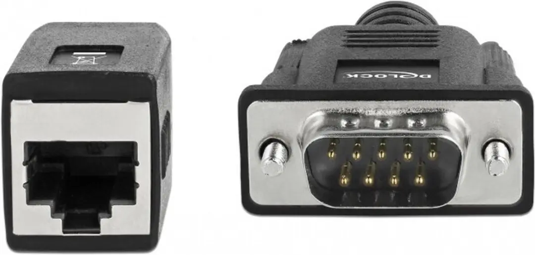 Delock Serial RS-232/422/485 Adapter DB9 male naar RJ45 - Zwart