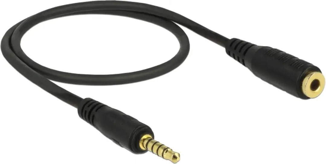 Delock 3,5mm Jack 5-polig Audio Verlengkabel 0,5m - Zwart