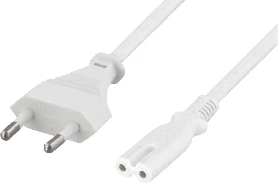 Deltaco DEL-109J-50 electriciteitssnoer Wit 0,5 m CEE7/16 IEC C7