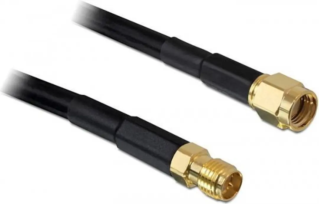 Delock SMA Reverse Verlengkabel 2m - Zwart
