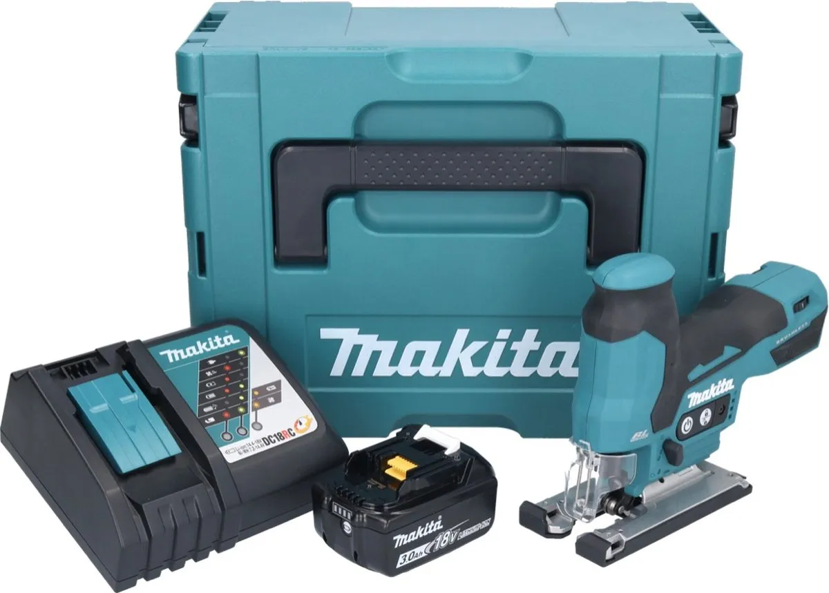 Makita DJV 185 RF1J Pendelzaag 18V - 800 tr/min - 6 Zaagbladen - 3,0Ah - afbeelding 6 van 6