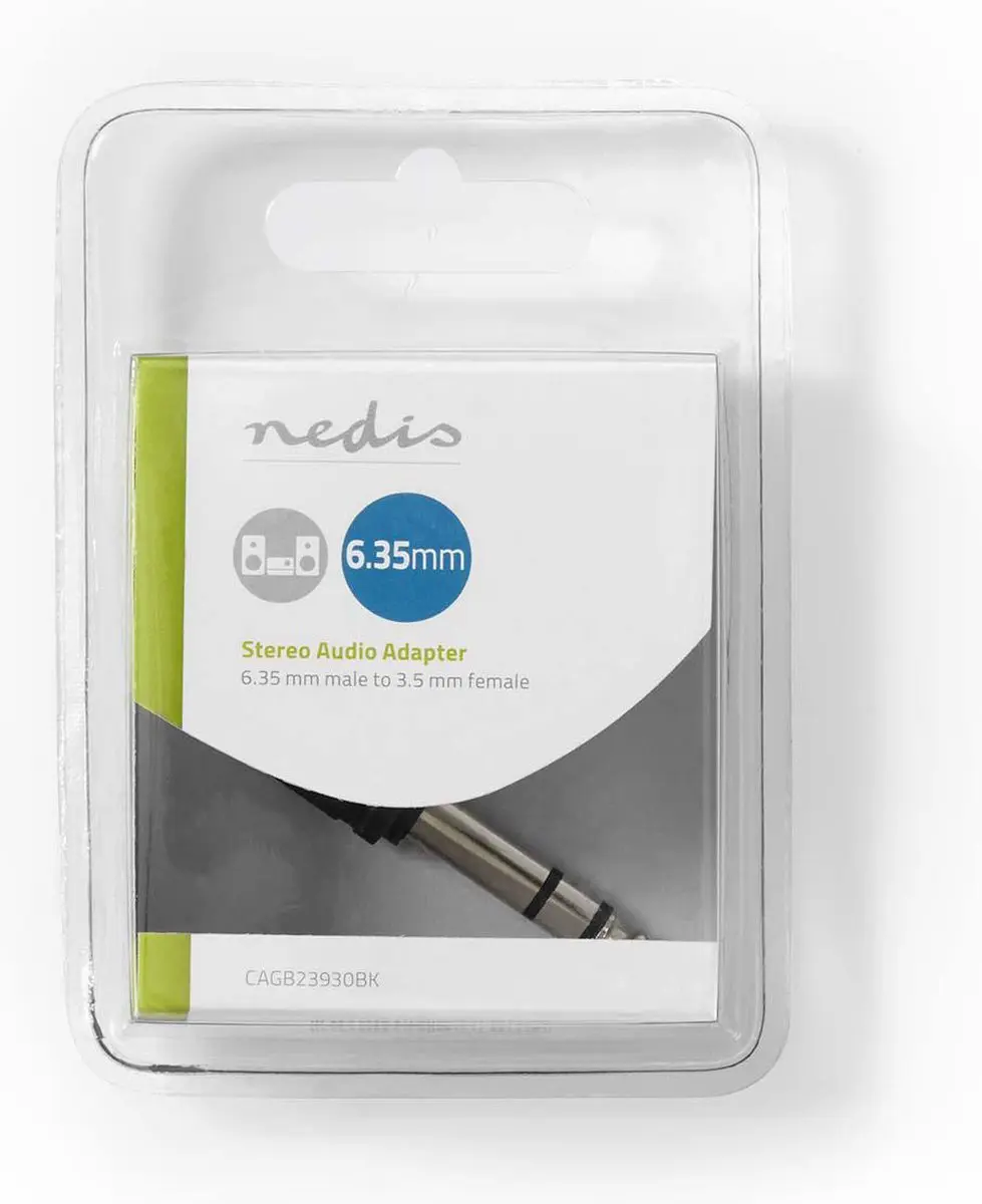 Nedis Stereo-Audioadapter 6,35mm naar 3,5mm - Zwart