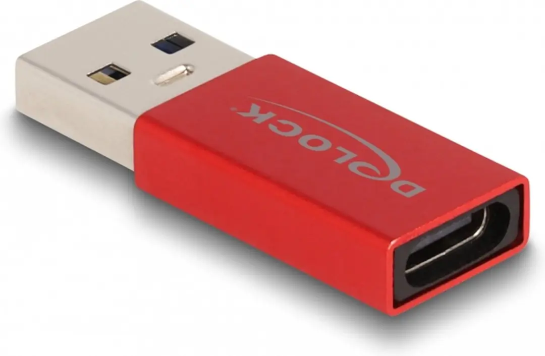 Delock USB 10Gbps Adapter Type-A naar Type-C - Rood