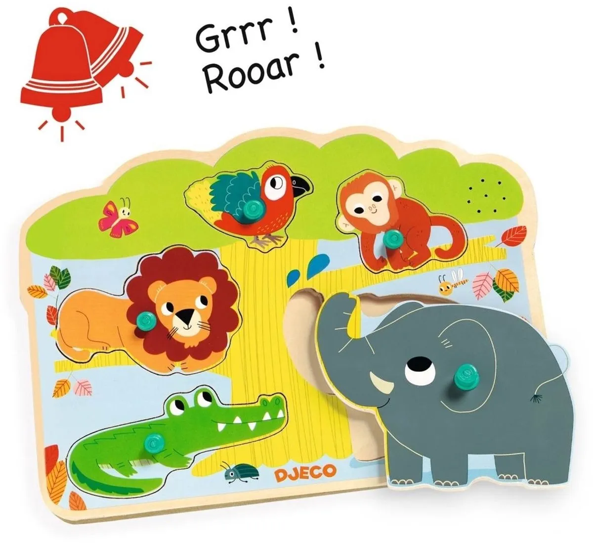 Djeco Geluidenpuzzel De Zoo DJ01708 - 5 Stuks - Multicolor