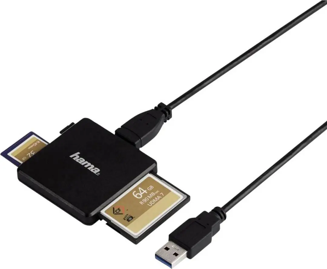 Hama 00124022 USB 3.0 Multi Card Reader - SD/microSD/CF - Kleurenmix