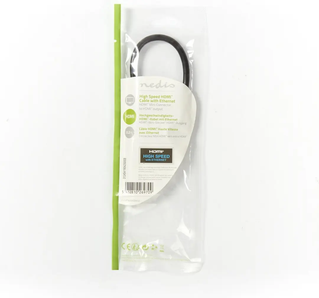Nedis HDMI-Kabel CVGP34590BK02 4K 0,2m - Zwart