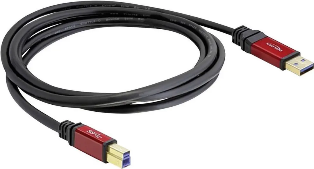 Delock USB 3.0 B Kabel - 3m - Zwart