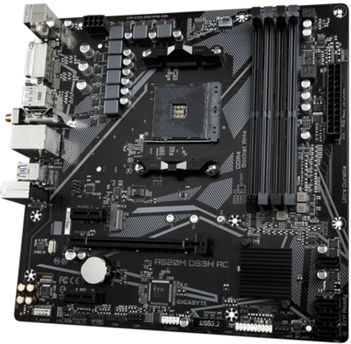 Gigabyte A520M DS3H AC Moederbord - AM4 - microATX