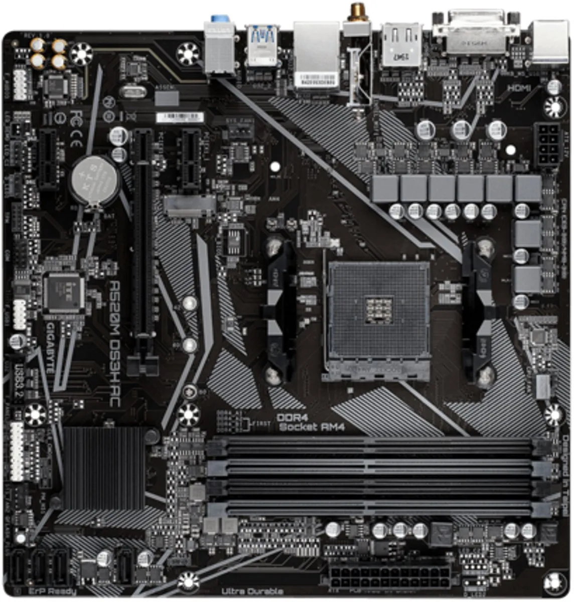 Gigabyte A520M DS3H AC Moederbord - AM4 - microATX
