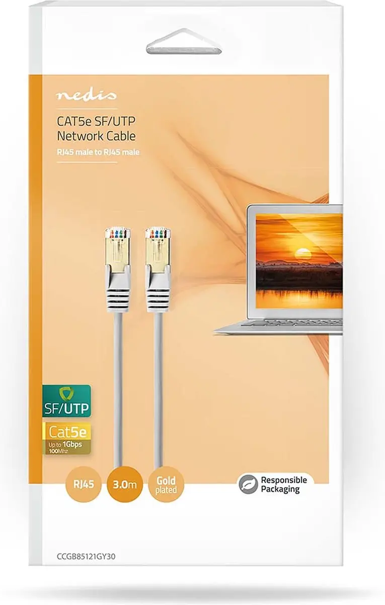 Nedis CAT5e Netwerkkabel 3m - Grijs