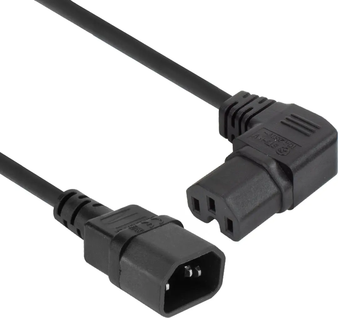 ACT AK5355 Netsnoer C14-C15 Haaks Rechts 0,6m