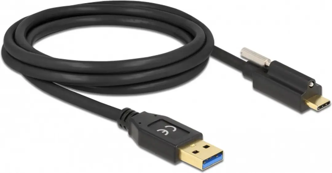 Delock USB 3.2 Gen 2 Kabel A naar C 2m - Zwart