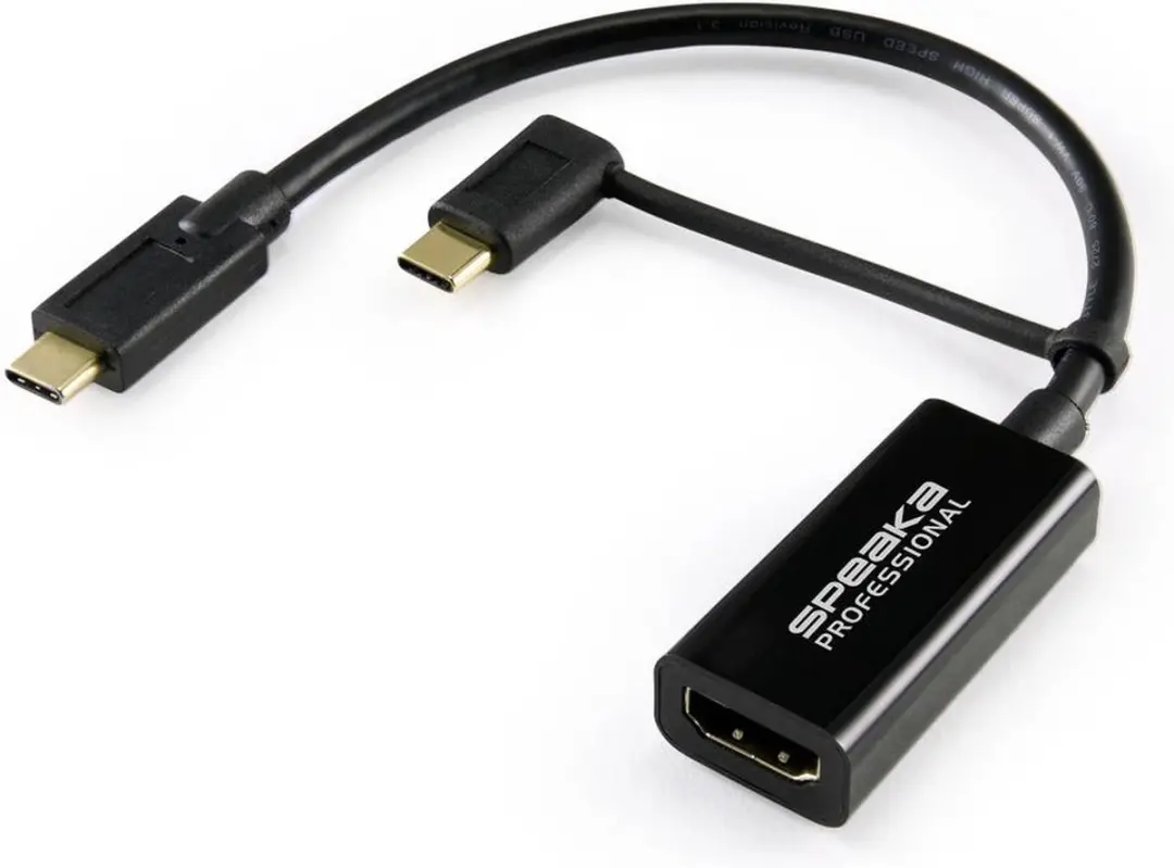 SpeaKa Professional SP-9015340 HDMI naar USB-C Adapterkabel 15cm