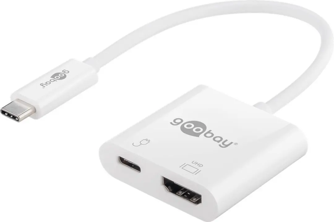 Goobay USB-C naar HDMI & PD Adapter 4K60 - Wit