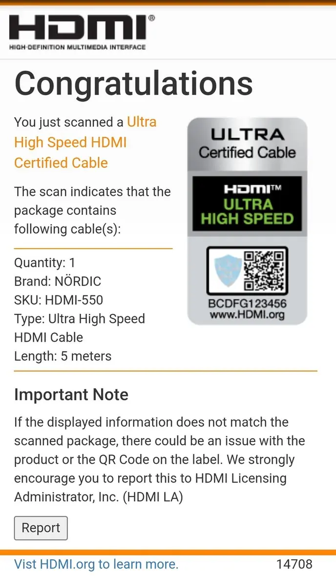 NÖRDIC HDMI-550A HDMI Kabel 8K60Hz - 5m - Wit