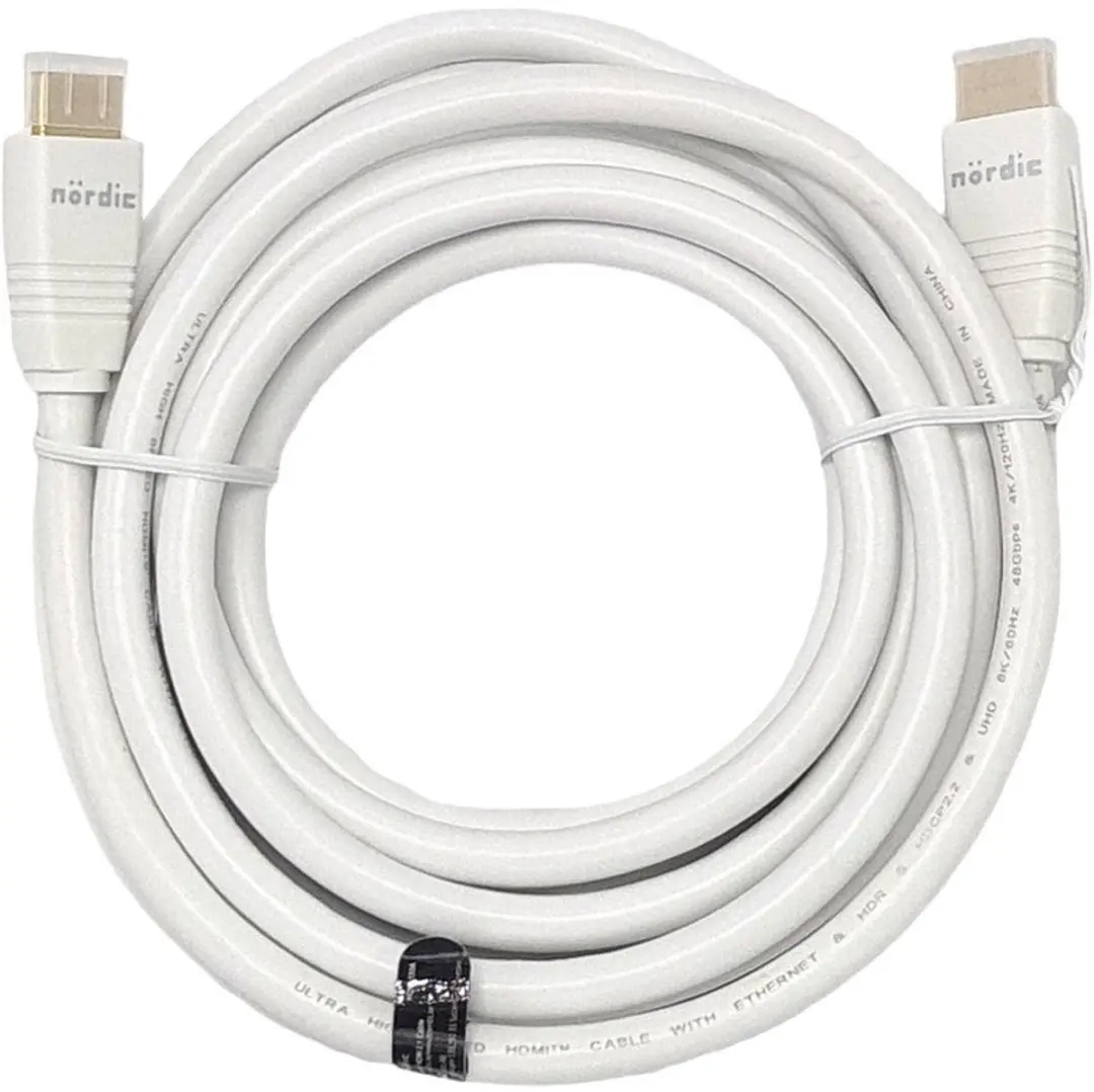 NÖRDIC HDMI-550A HDMI Kabel 8K60Hz - 5m - Wit - afbeelding 6 van 6
