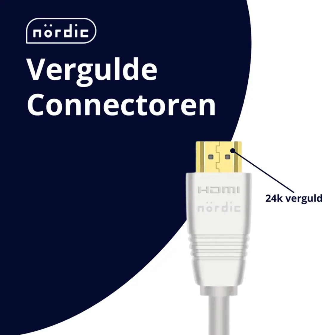 NÖRDIC HDMI-550A HDMI Kabel 8K60Hz - 5m - Wit