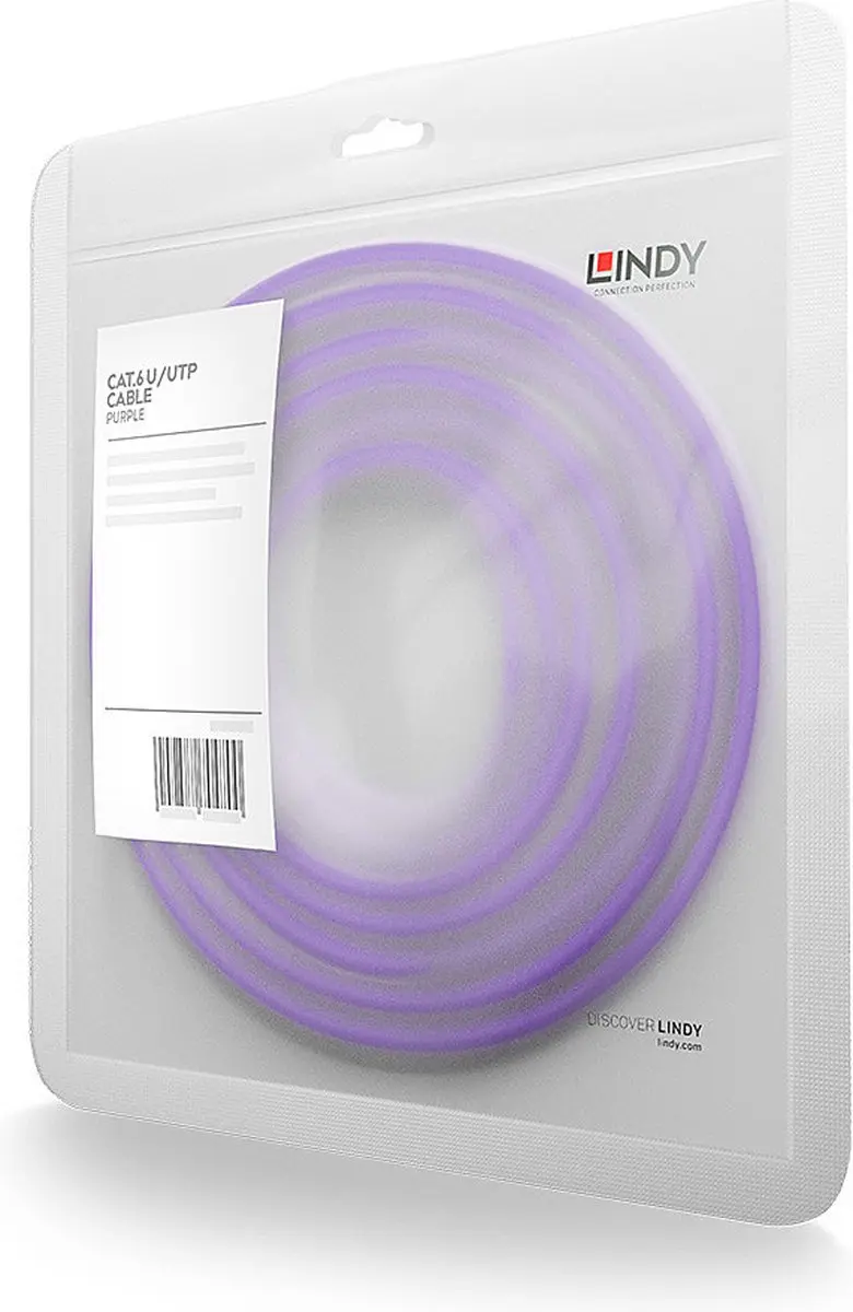 Lindy 48122 Netwerkkabel Cat6 U/UTP 1m - Paars