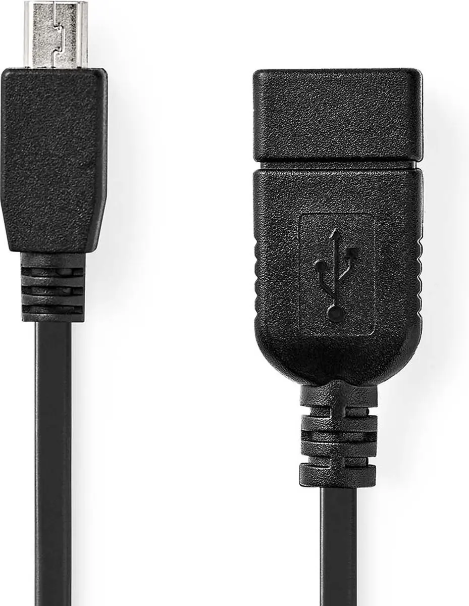 Nedis USB Micro-B Adapter USB-A Female 0.2m - Zwart