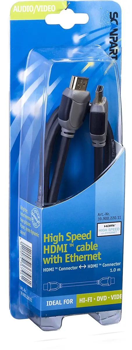 Scanpart HDMI Kabel 1m - 4K@30Hz - 10.2Gbps - Zwart