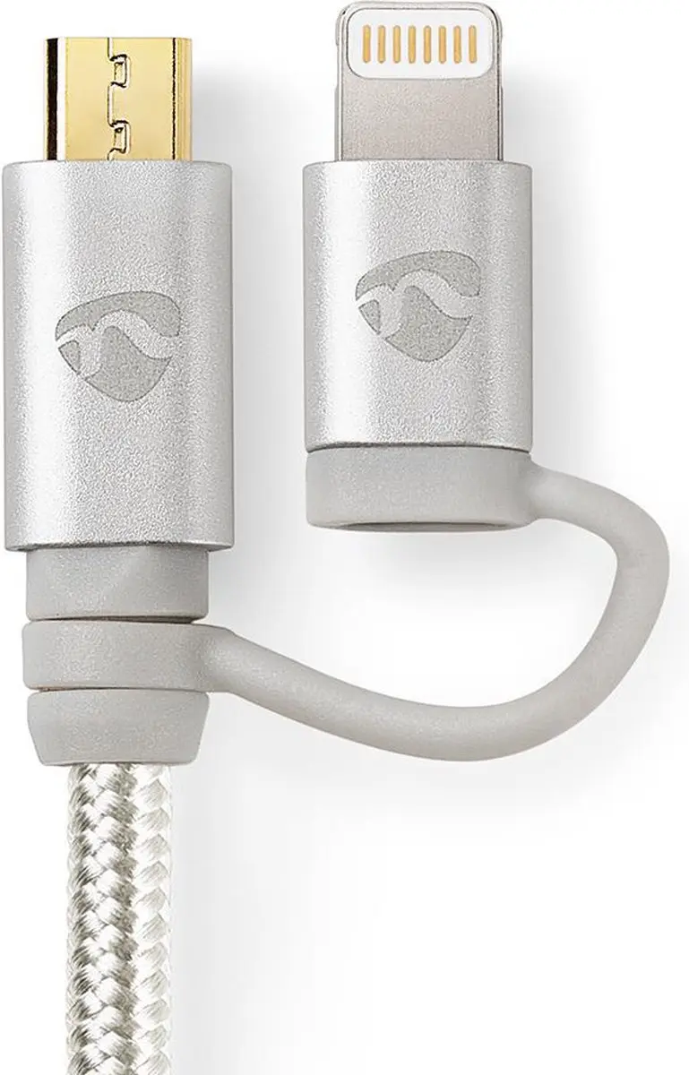 Nedis 2-in-1 USB-Kabel Lightning/USB Micro-B 2m - Verguld - Aluminium