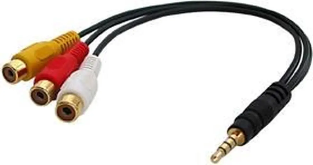 Lindy 3.5mm AV Adapter 0,25m - Zwart