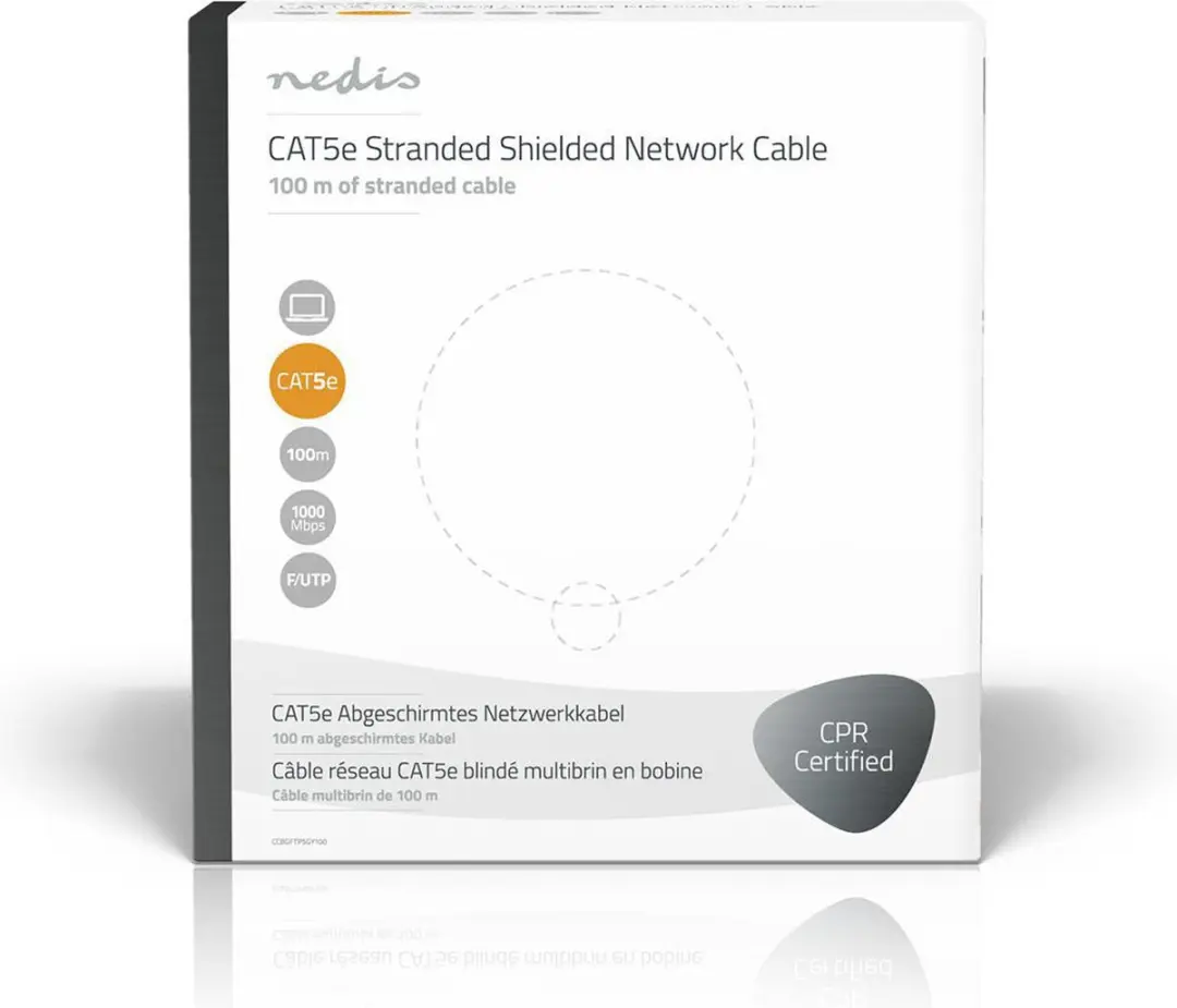 Nedis CAT5e Netwerk Kabel 100m - Grijs