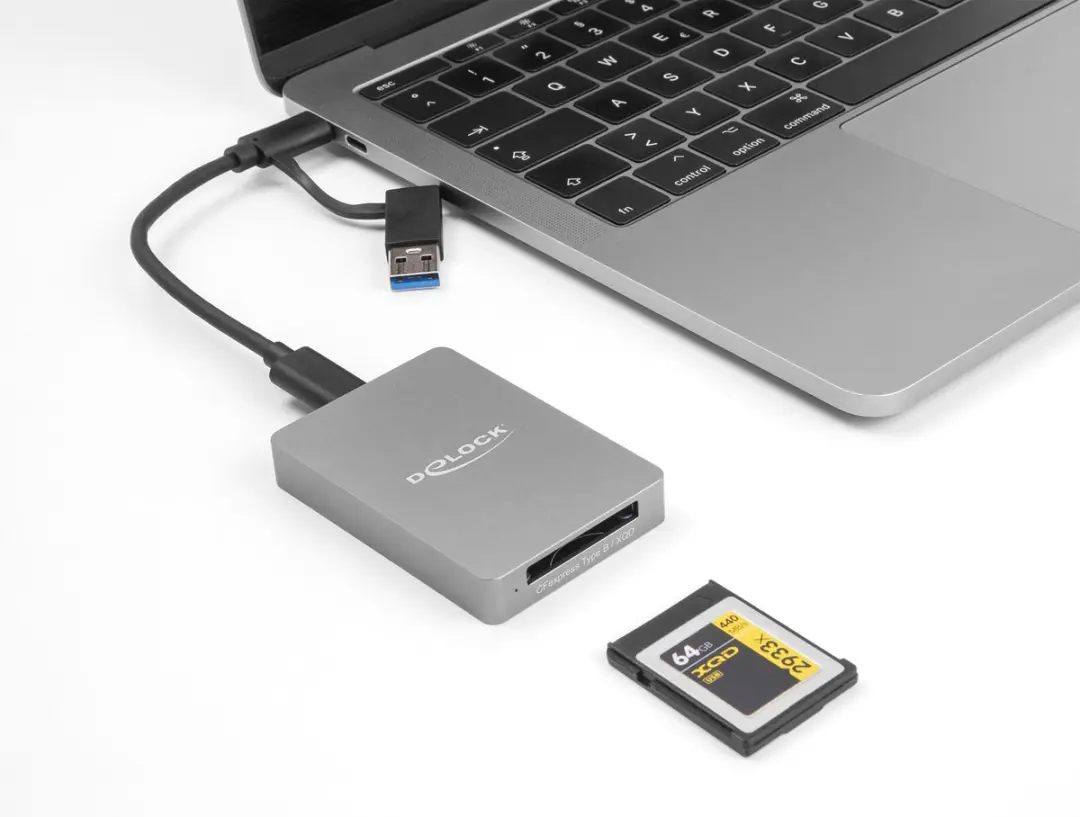 Delock USB Type-C Card Reader CFexpress/XQD - Grijs