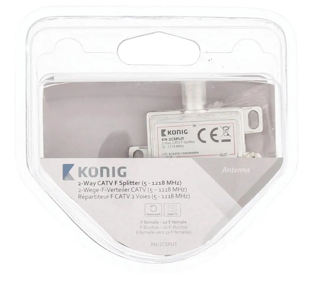Konig CATV-Splitter 309758874 - 2 Uitgangen