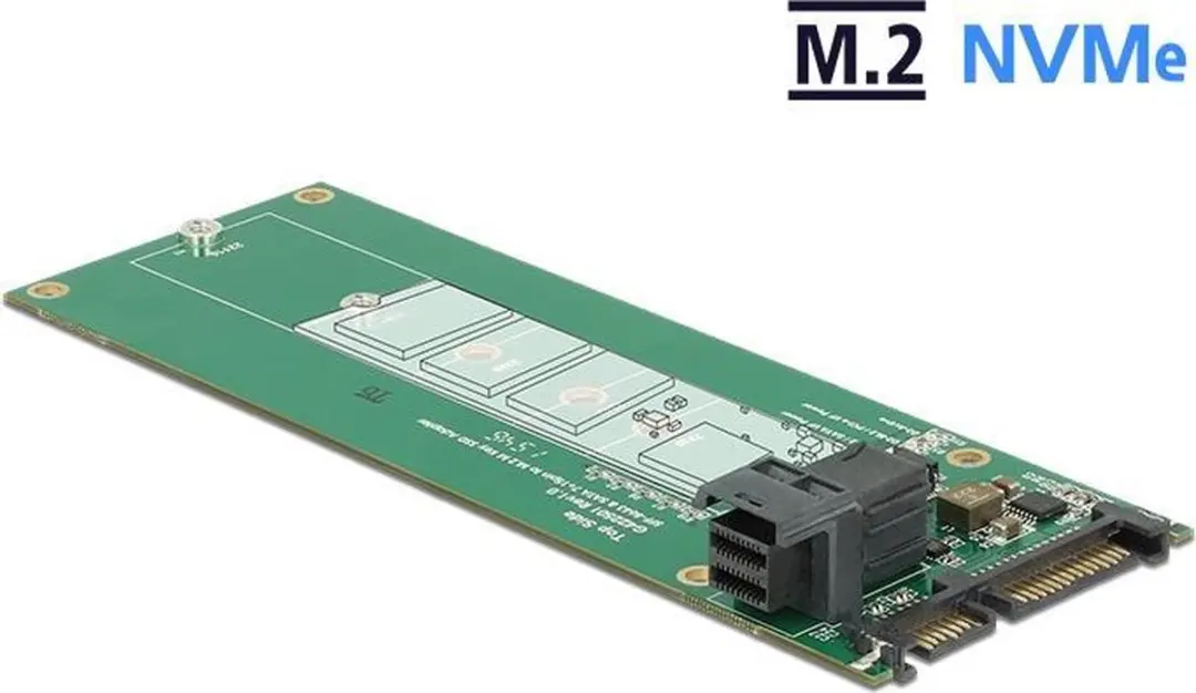 Delock SATA naar M.2 NVMe Converter 62703 - Groen