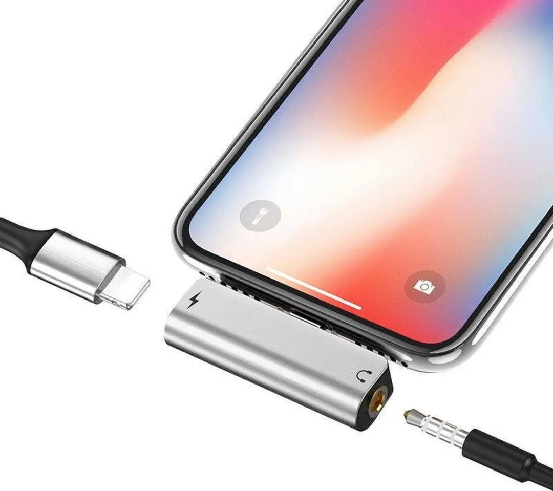 Hoco LS25 Audio Converter Lightning naar 3.5mm Jack - Grijs