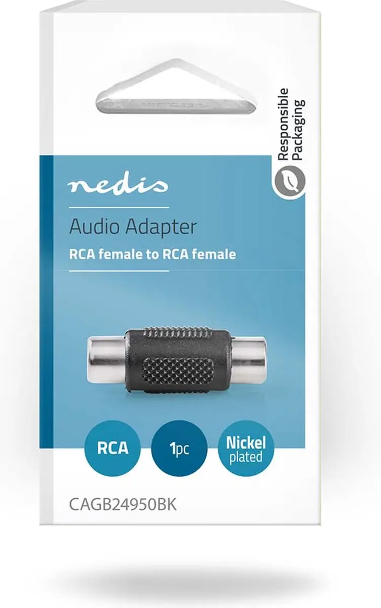 Nedis Mono-Audioadapter RCA Female - Zwart