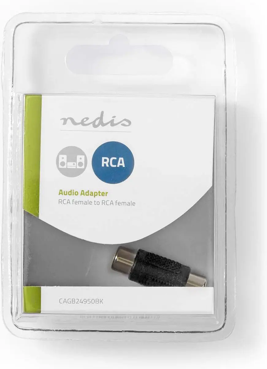 Nedis Mono-Audioadapter RCA Female - Zwart