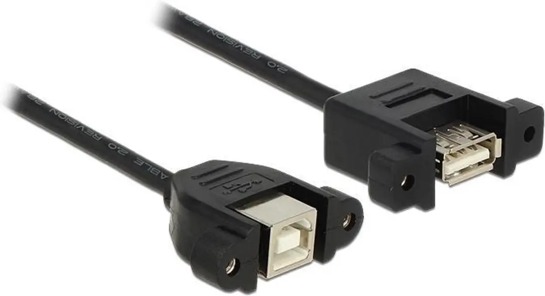 Delock USB 2.0 A naar B Female Kabel 0,25m - Zwart