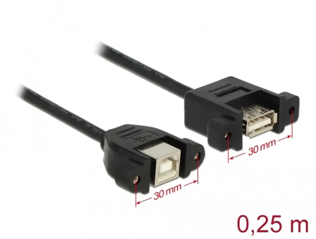 Delock USB 2.0 A naar B Female Kabel 0,25m