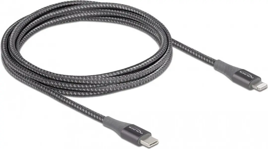 Delock USB-C naar Lightning Kabel 2m - Grijs