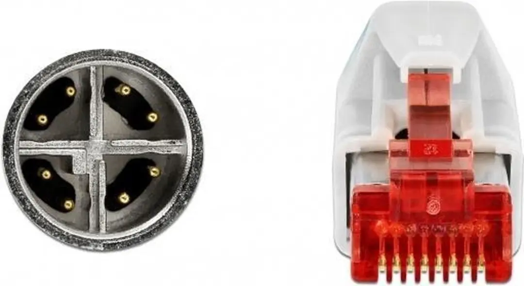 Delock M12 8-pin X-gecodeerd naar RJ45 CAT5E Kabel 1m - Blauw