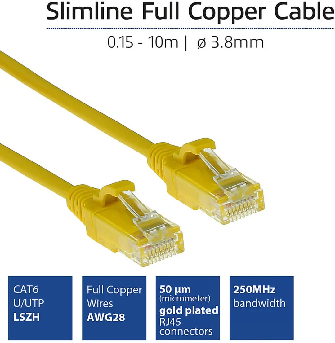 ACT Gele LSZH CAT6 Patchkabel 3m - DC9803