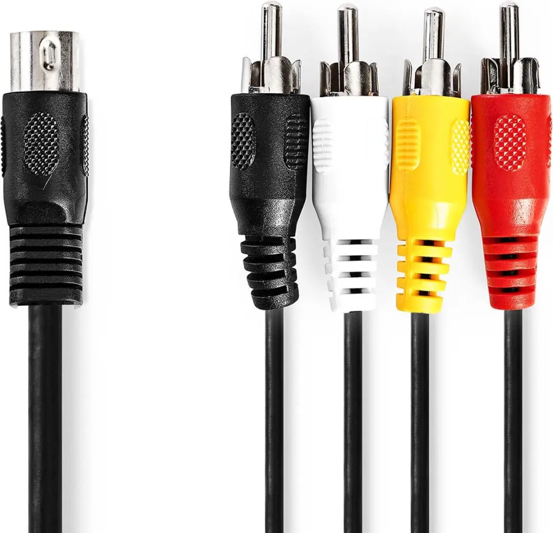 Nedis DIN-Audiokabel CAGL20400BK10 - 1m - 4xRCA - Zwart