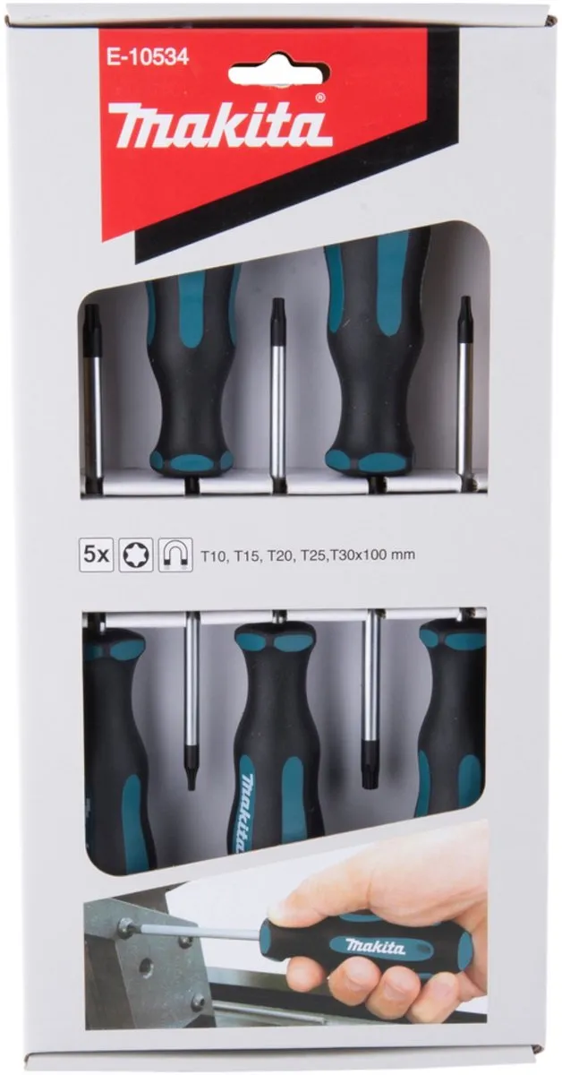 Makita E-10534 Schroevendraaierset - 5-delig T10/T15/T20/T25/T30 - Zwart