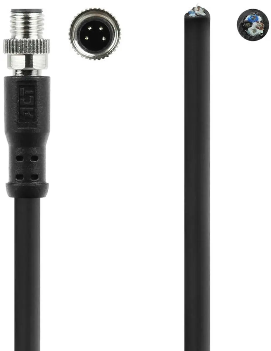 ACT Industrial 5m Sensor Kabel M8A 4-polig - Ultraflex TPE - Zwart