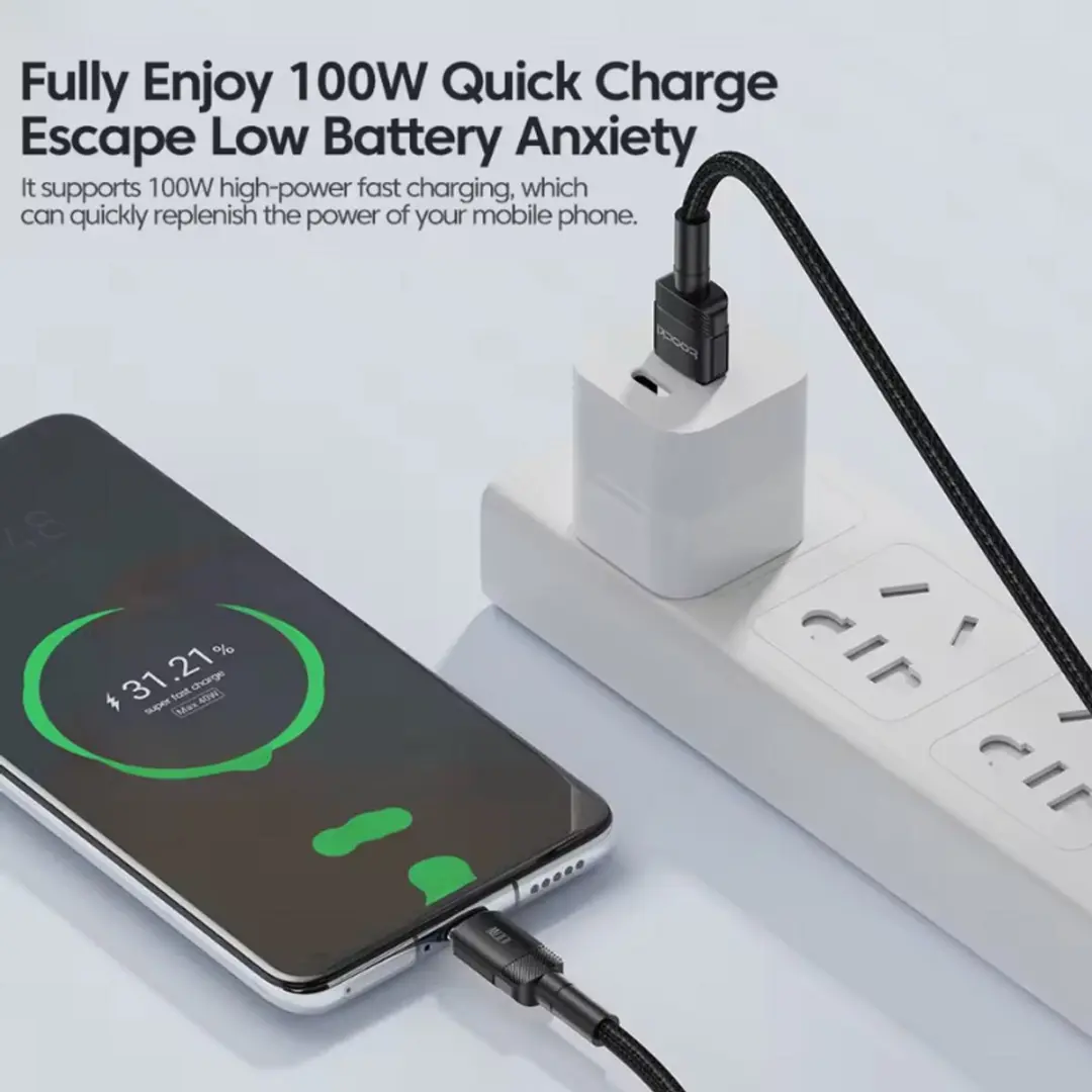 Dux Ducis USB-C naar USB-A Kabel 2m - Zwart