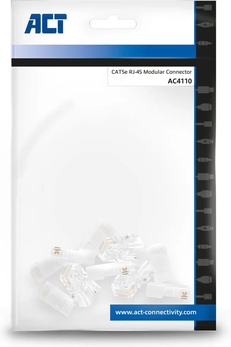 ACT Modulaire CAT5E RJ-45 Connector AC4110 - 10 Stuks