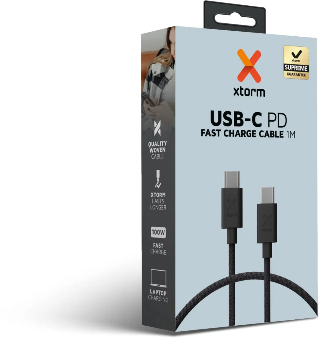 Xtorm Go2 USB-C PD 100W Kabel CXG2071 - 1m - Zwart