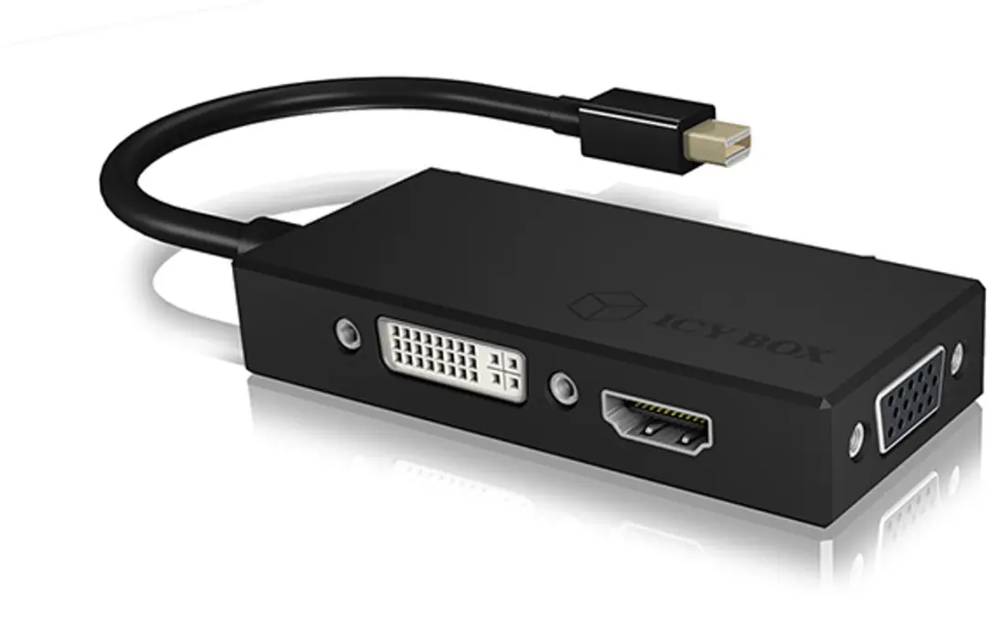 Icy Box IB-AC1032 DisplayPort Adapter - HDMI/DVI-VGA - Zwart