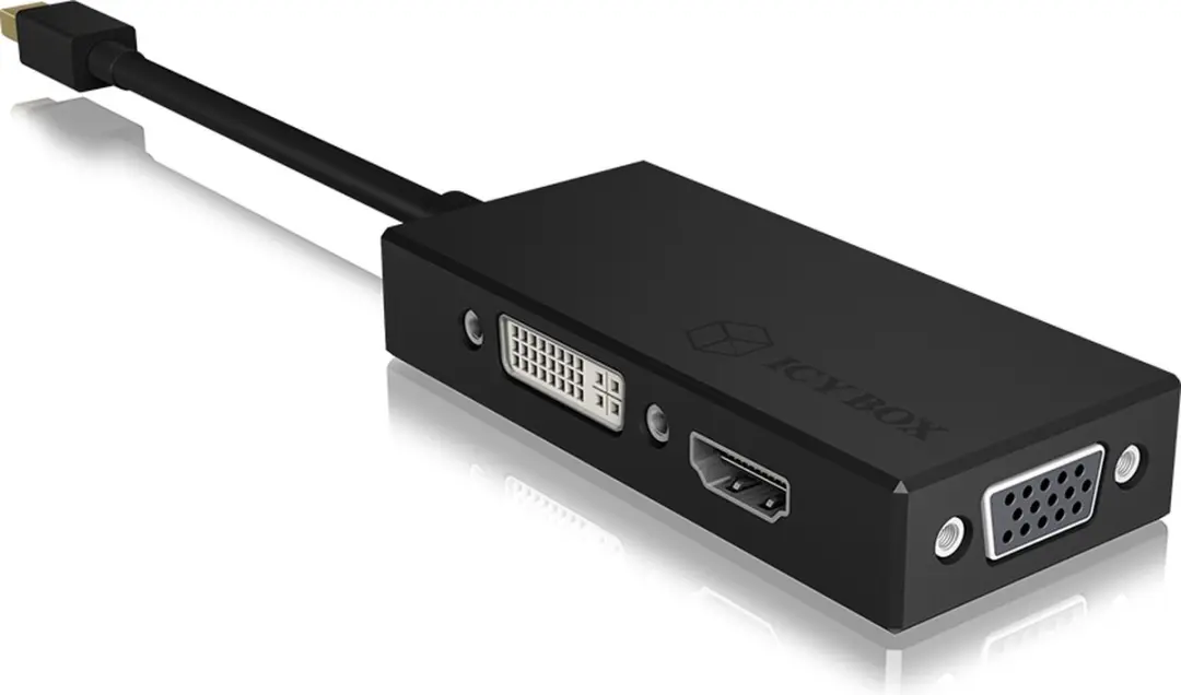 Icy Box IB-AC1032 DisplayPort Adapter - HDMI/DVI-VGA - Zwart
