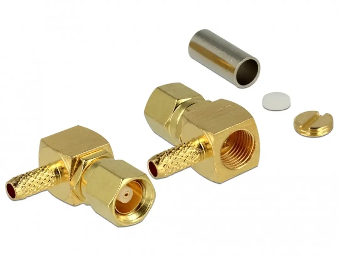 Delock SMC Plug 90° Goud