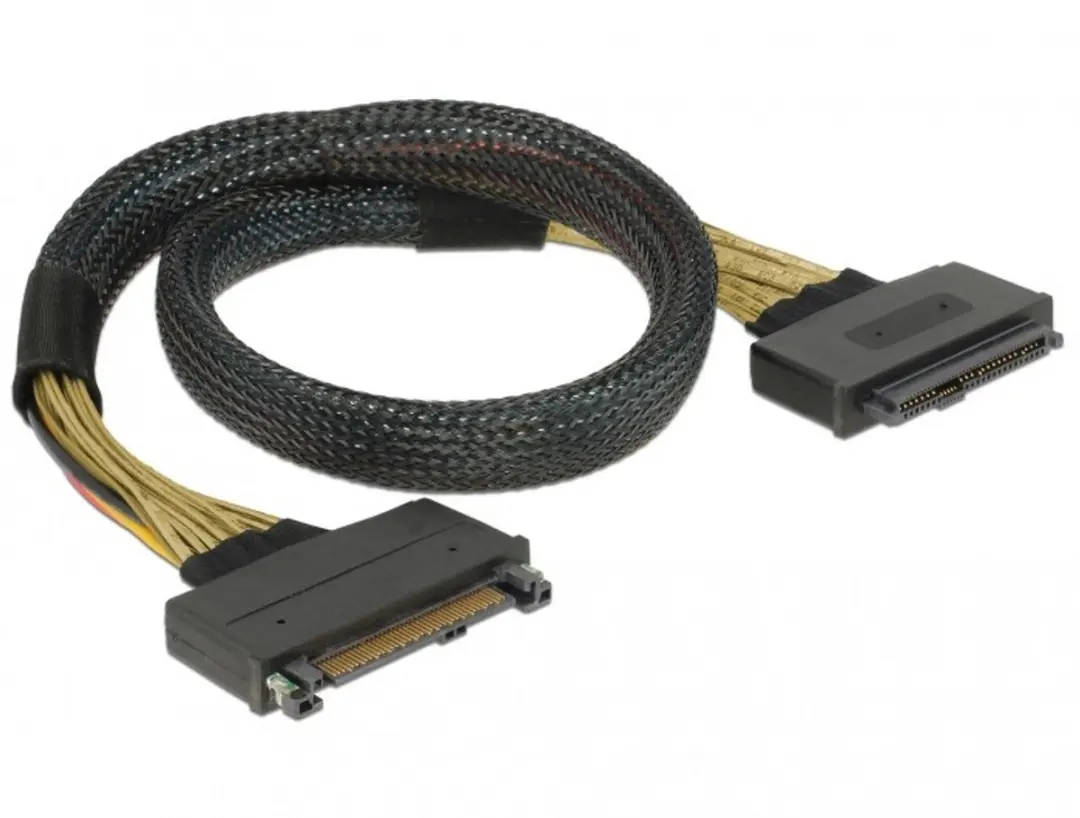 Delock U.2 SFF-8639 Kabel 0,5m - Mannelijk naar Vrouwelijk - Zwart