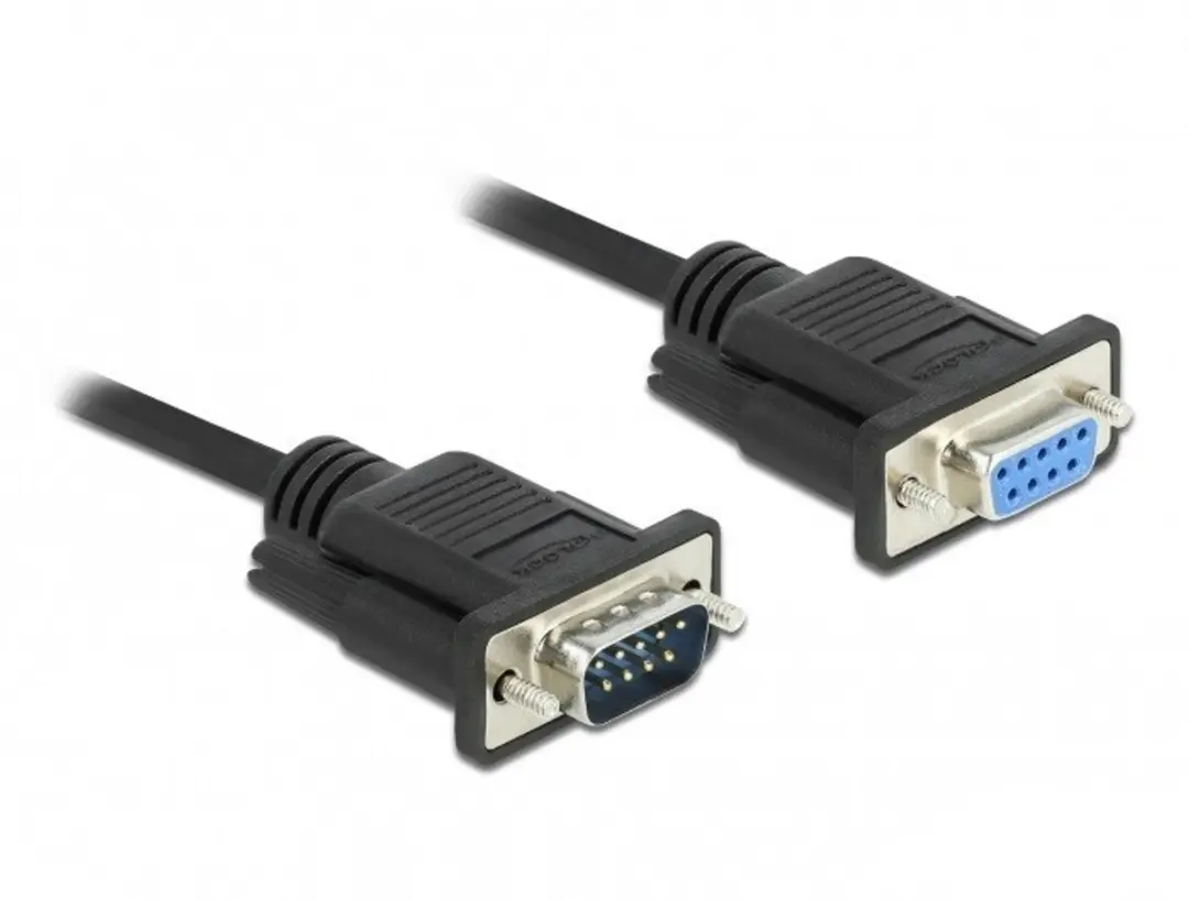 Delock RS-232 Null Modem Kabel D-Sub9 M/F 2m - Zwart